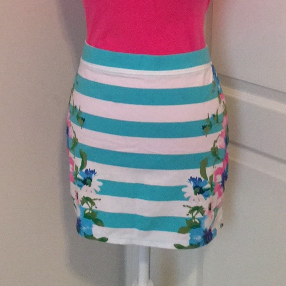Aeropostale Stretch Floral Stripe Skirt